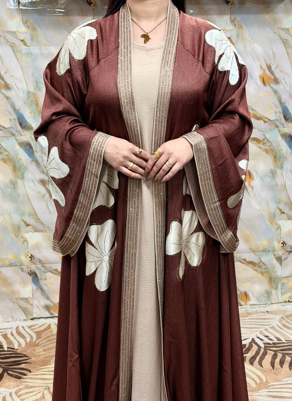 Abaya Florale 2 Pièces